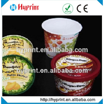 Etiquetas de la etiqueta engomada en molde plástico de encargo para Copa de helado de crema